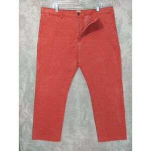 Lands End Pants Mens 38x32 Pink Canvas 1963 Straight Fit Flat Front Cotton G28